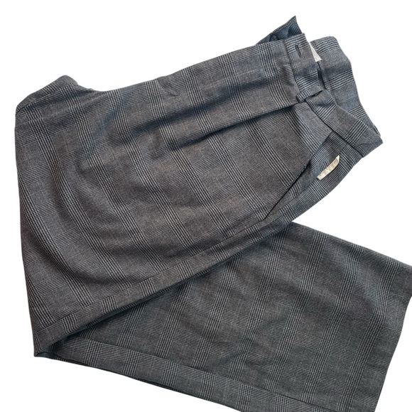 💙 Kendall & Kylie Gray/Blue Plaid Wide-Leg Trousers - Size Large - Picture 9 of 13